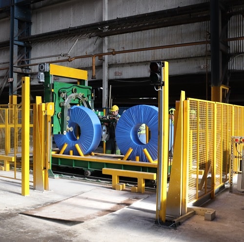 coil wrappign machine with trolley for steel coil